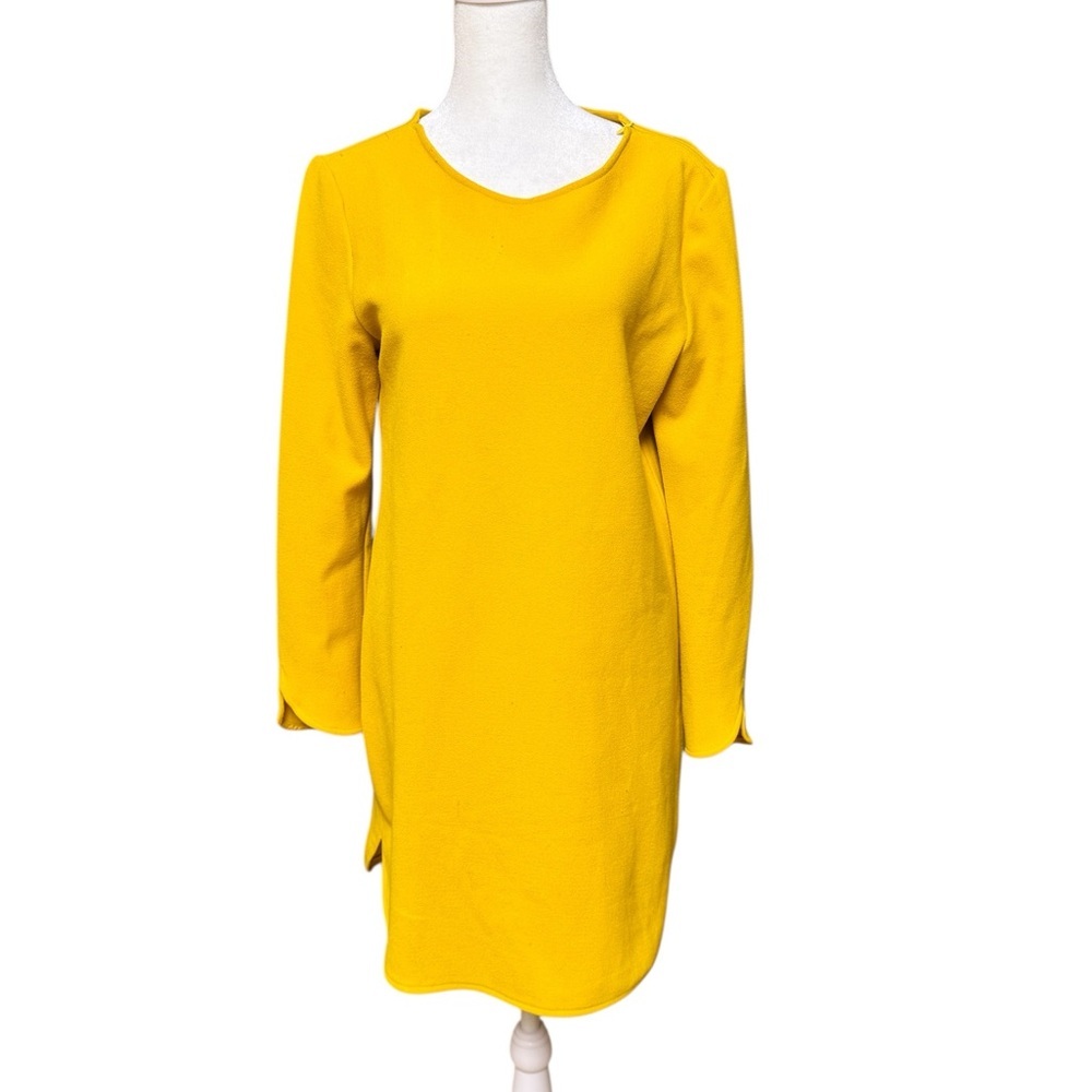 Zara Woman Mustard Yellow Open Back Long Sleeve Dress Size Large